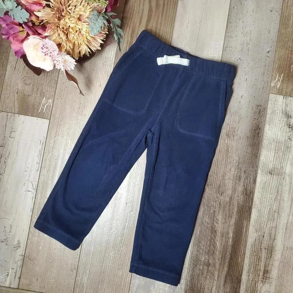 OshKosh B'gosh Navy Blue Fleece Sweatpants Toddler Boy Size 3T EUC